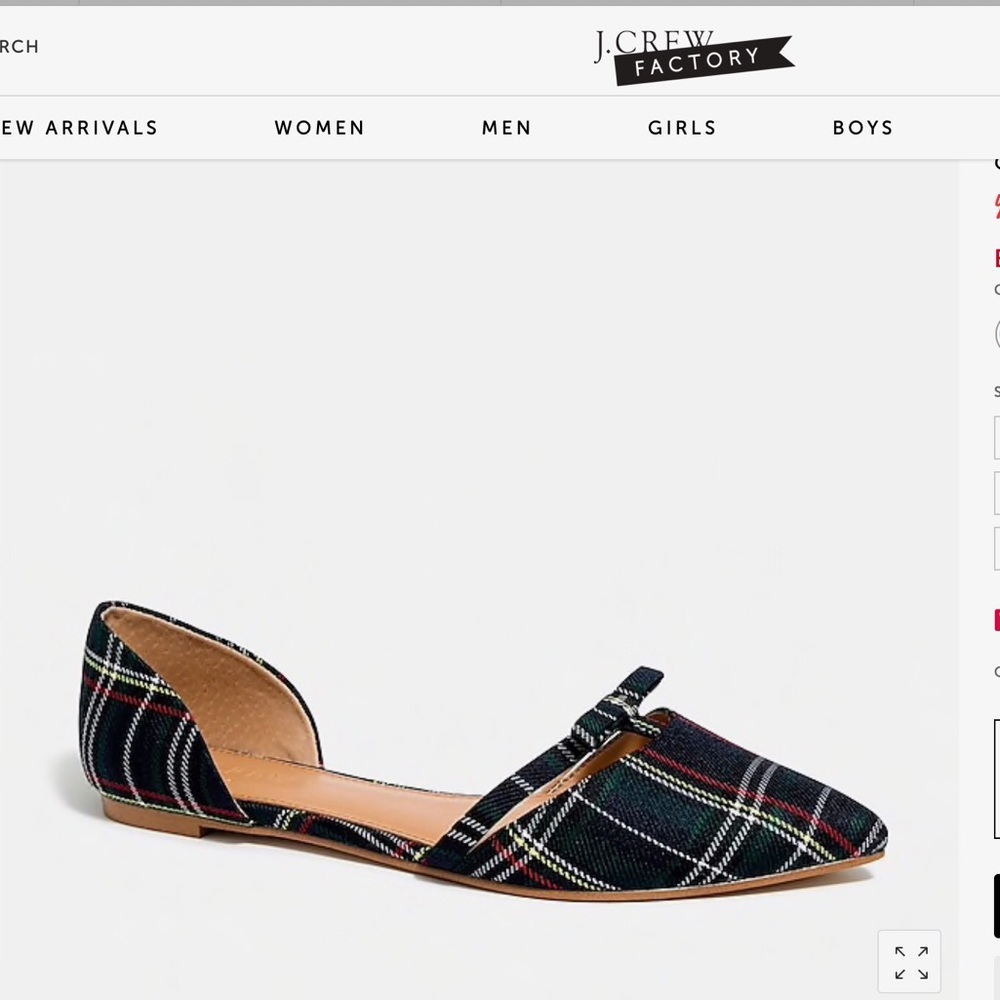 J Crew Tartan Print Flats